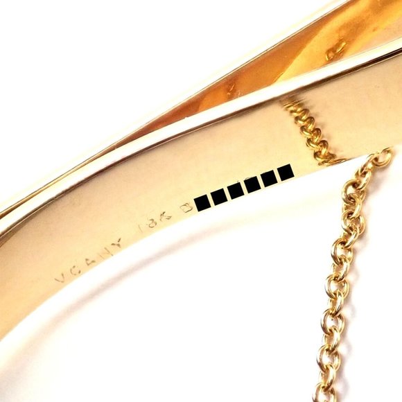 Authentic! Van Cleef & Arpels 18k Yellow Gold Diamond Vintage Alhambra Tie Clip - Picture 8 of 9